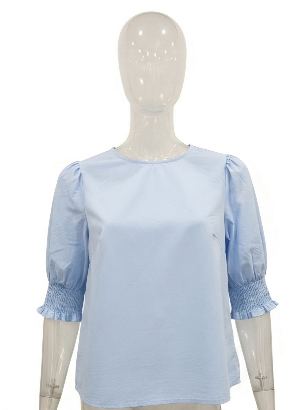 Who What Wear Pastel Blue Puff Sleeve Blouse